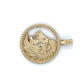 10K Yellow Gold Circular Lion Head Pendant