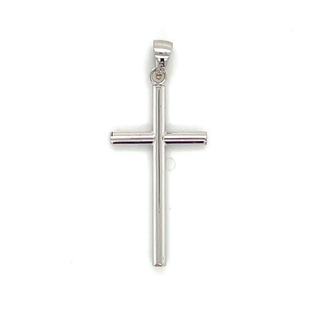 14K White Gold Cross Pendant
