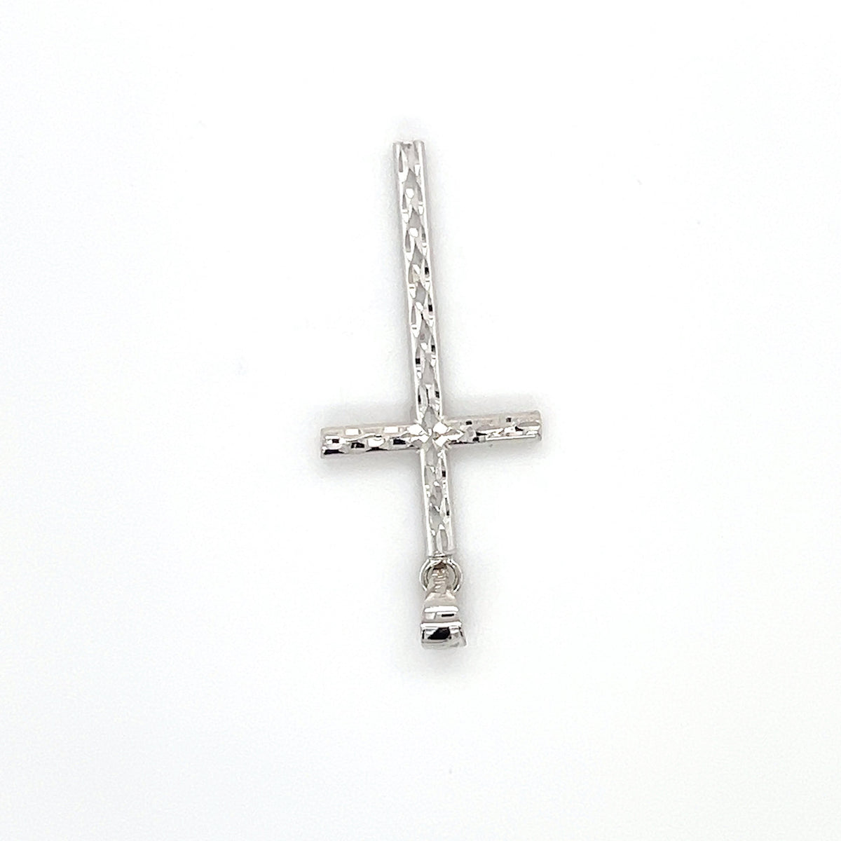 14K White Gold Cross Pendant