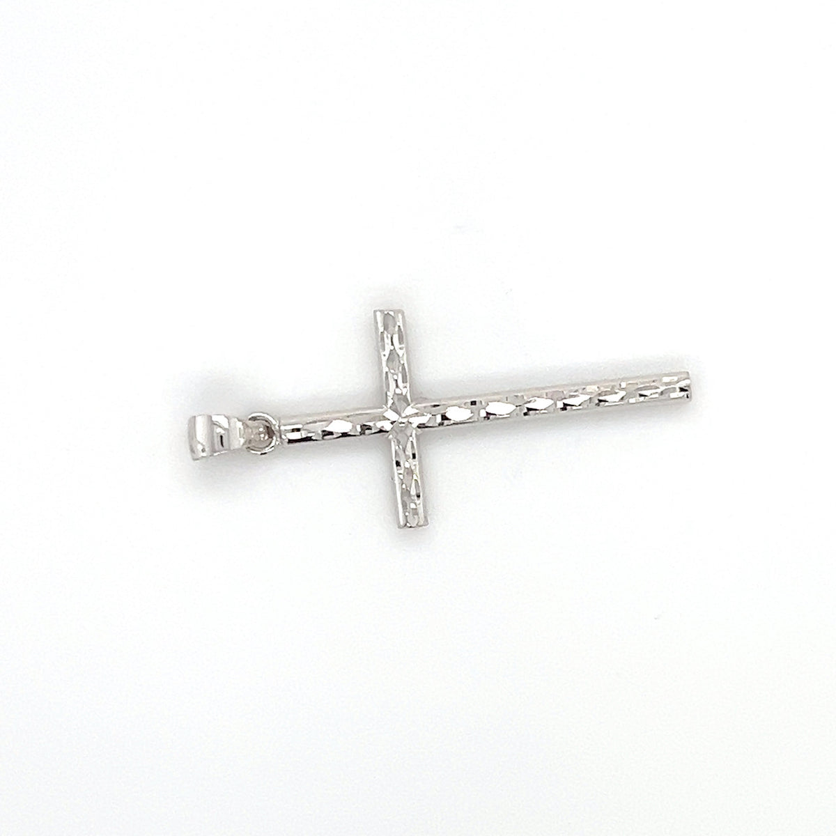 14K White Gold Cross Pendant