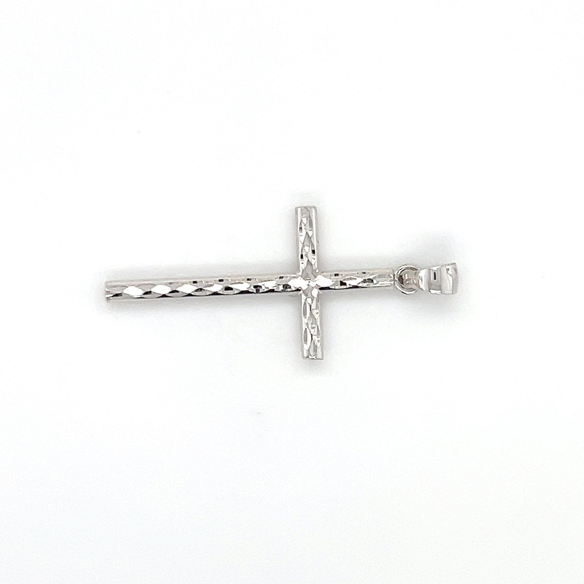 14K White Gold Cross Pendant