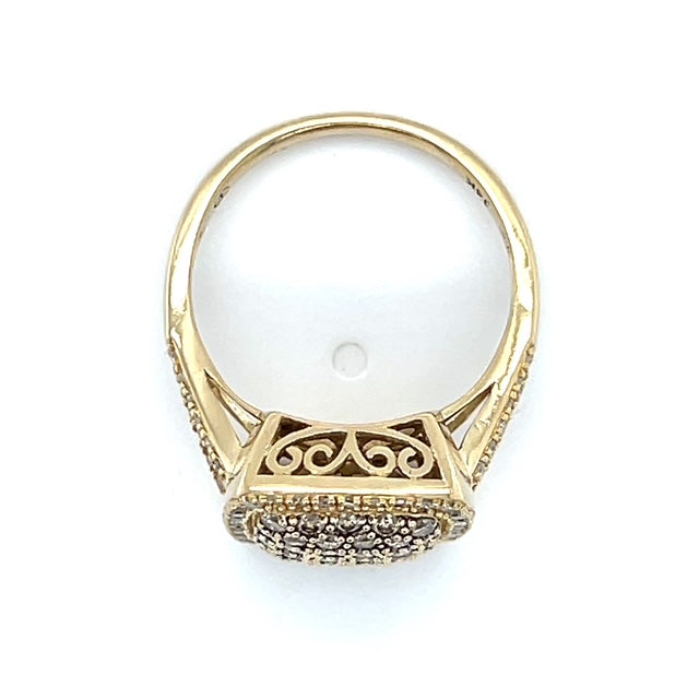 14K Yellow Gold Diamond Lady's Fashion Ring; Size 7
