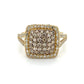 14K Yellow Gold Diamond Lady's Fashion Ring; Size 7