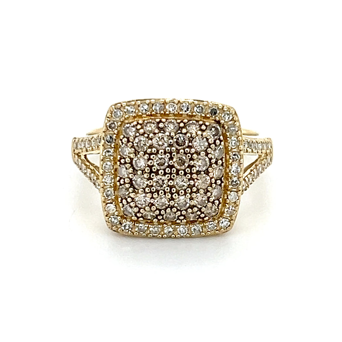 14K Yellow Gold Diamond Lady's Fashion Ring; Size 7