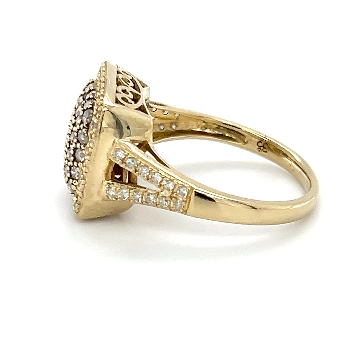 14K Yellow Gold Diamond Lady's Fashion Ring; Size 7