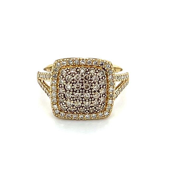 14K Yellow Gold Diamond Lady's Fashion Ring; Size 7