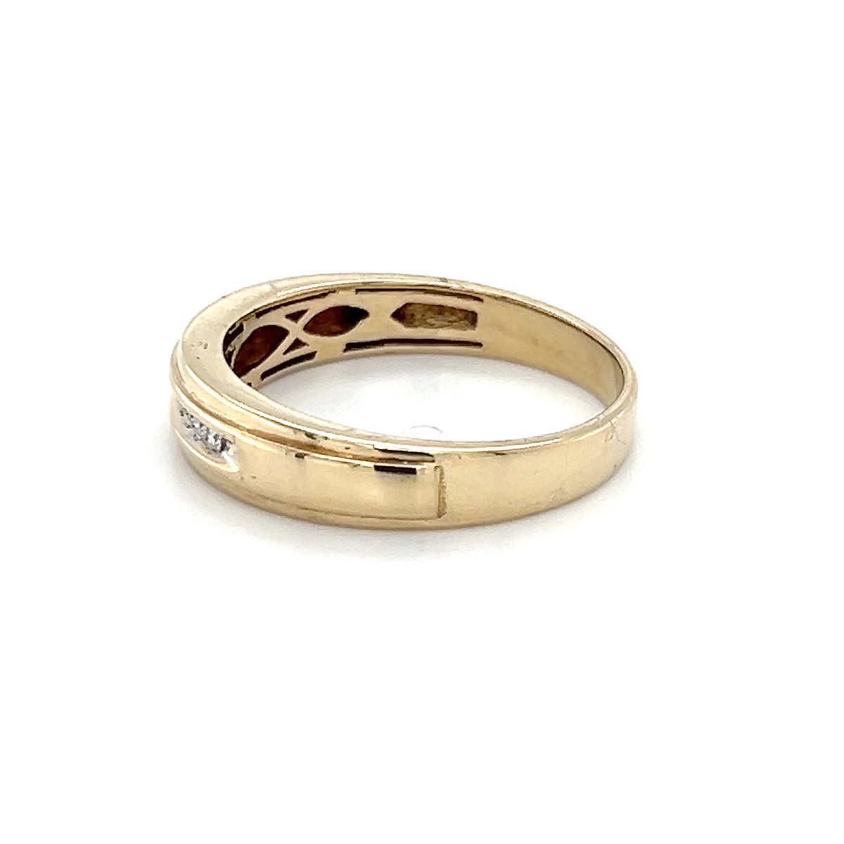 10K Yellow Gold Diamond Gentleman's Wedding Band; Size 10