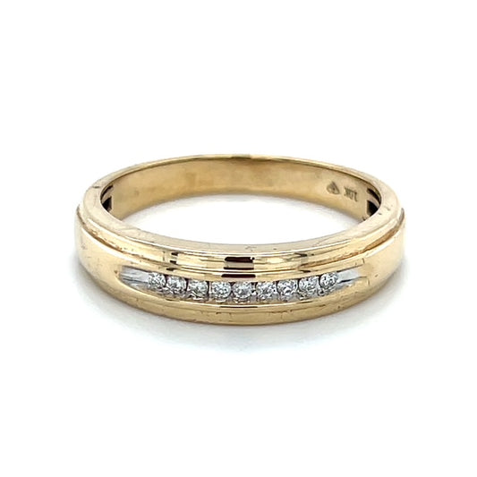 10K Yellow Gold Diamond Gentleman's Wedding Band; Size 10