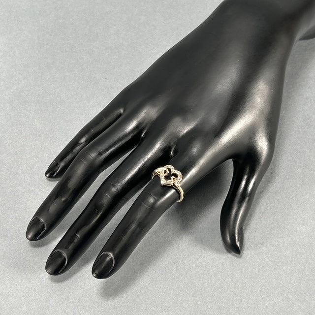 10K Yellow Gold Diamond Lady's Fashion Heart Ring