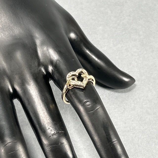 10K Yellow Gold Diamond Lady's Fashion Heart Ring