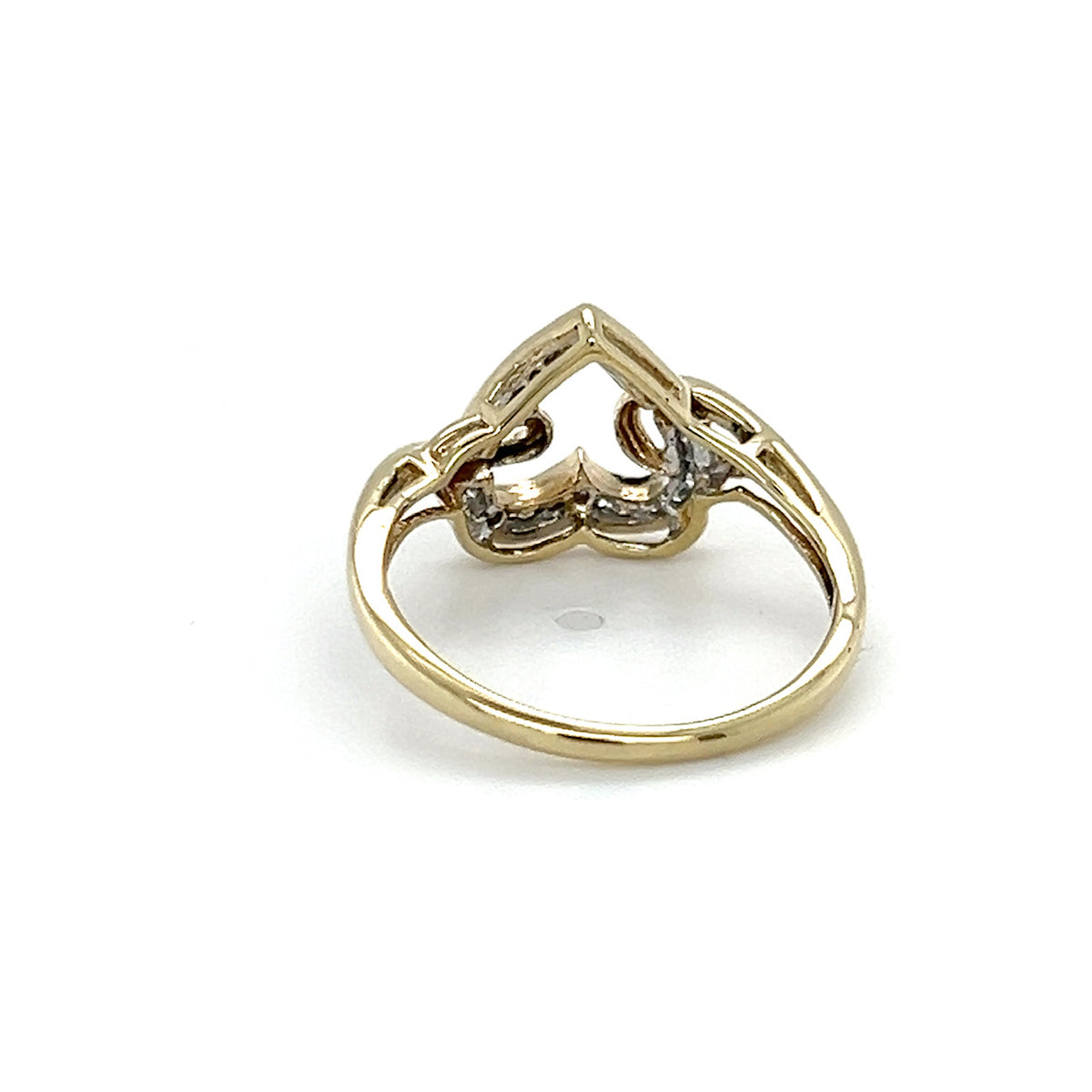 10K Yellow Gold Diamond Lady's Fashion Heart Ring