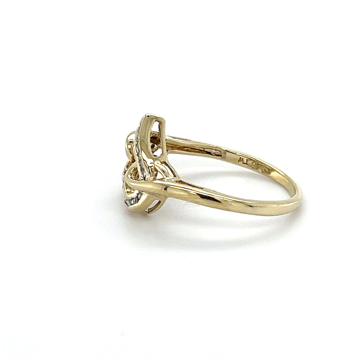 10K Yellow Gold Diamond Lady's Fashion Heart Ring
