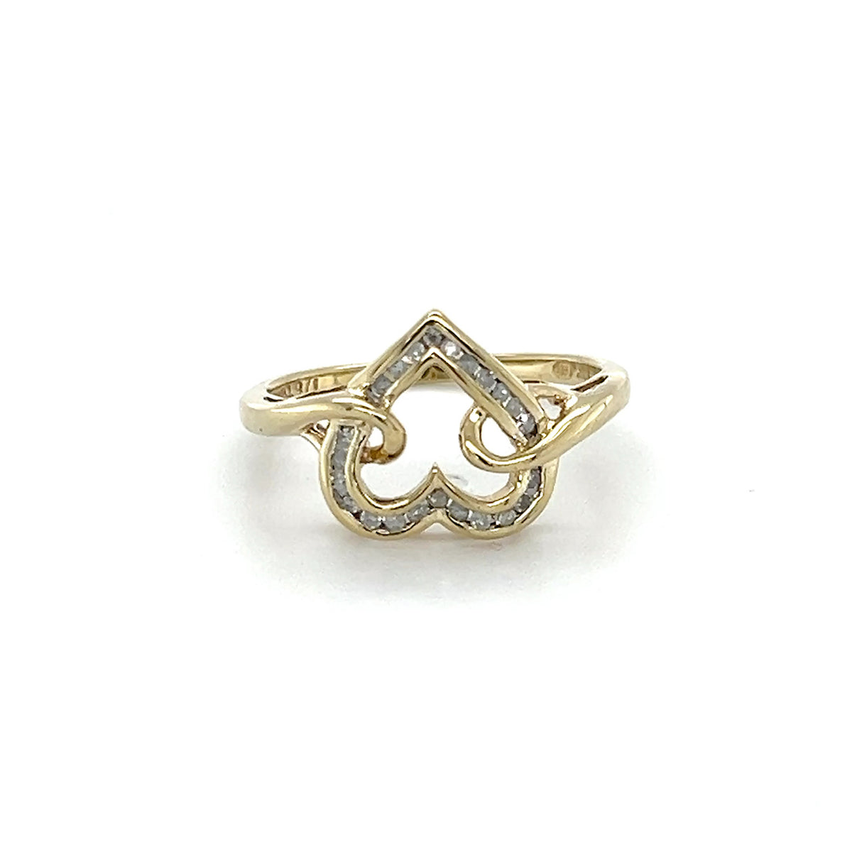 10K Yellow Gold Diamond Lady's Fashion Heart Ring