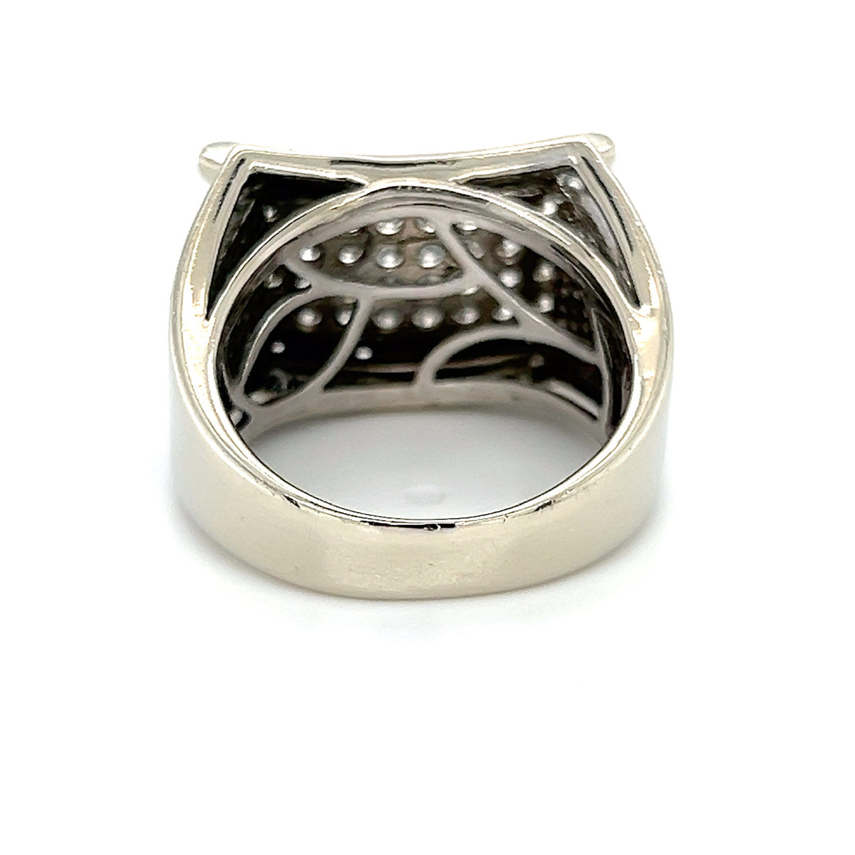 14K White Gold Diamond Gentleman's Fashion Ring; Size 11