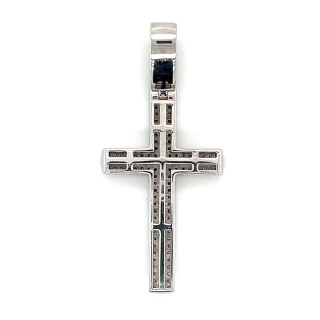 10K White Gold Diamond Cross Pendant