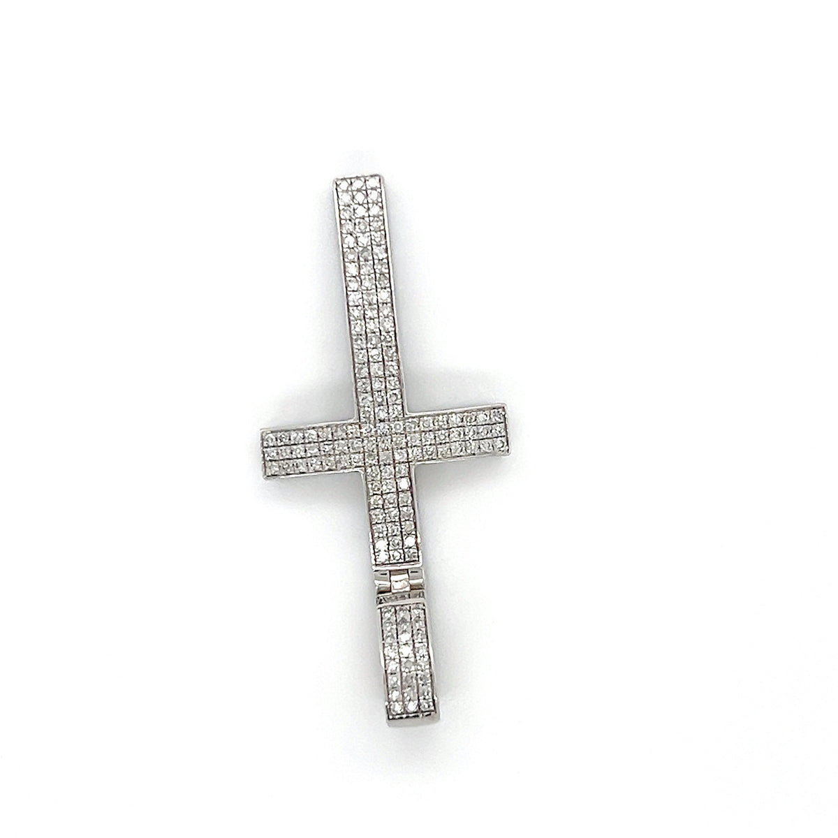 10K White Gold Diamond Cross Pendant