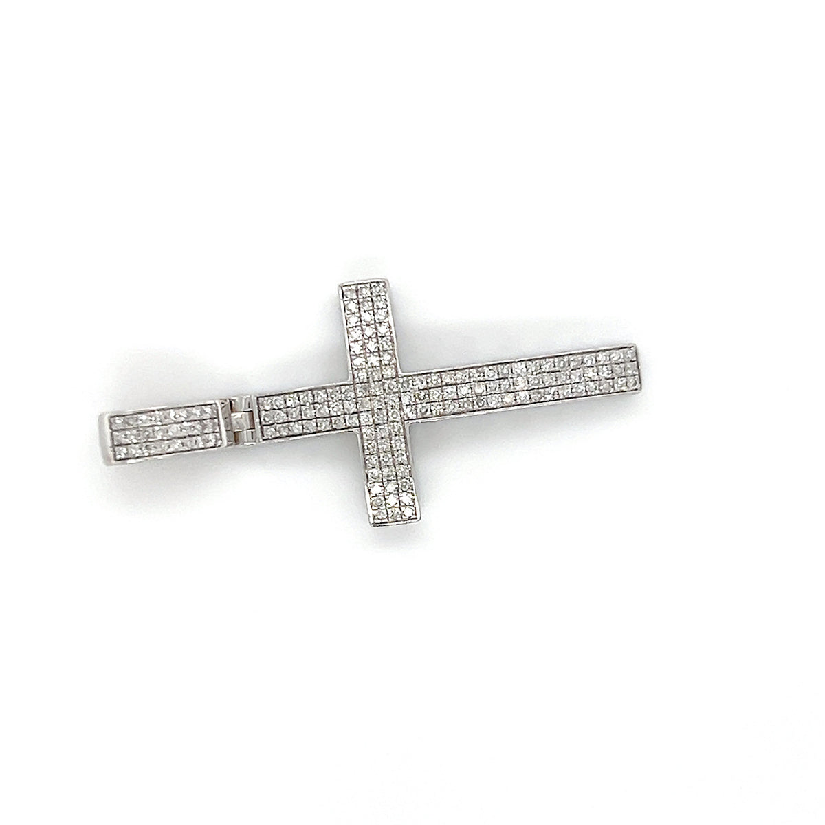 10K White Gold Diamond Cross Pendant