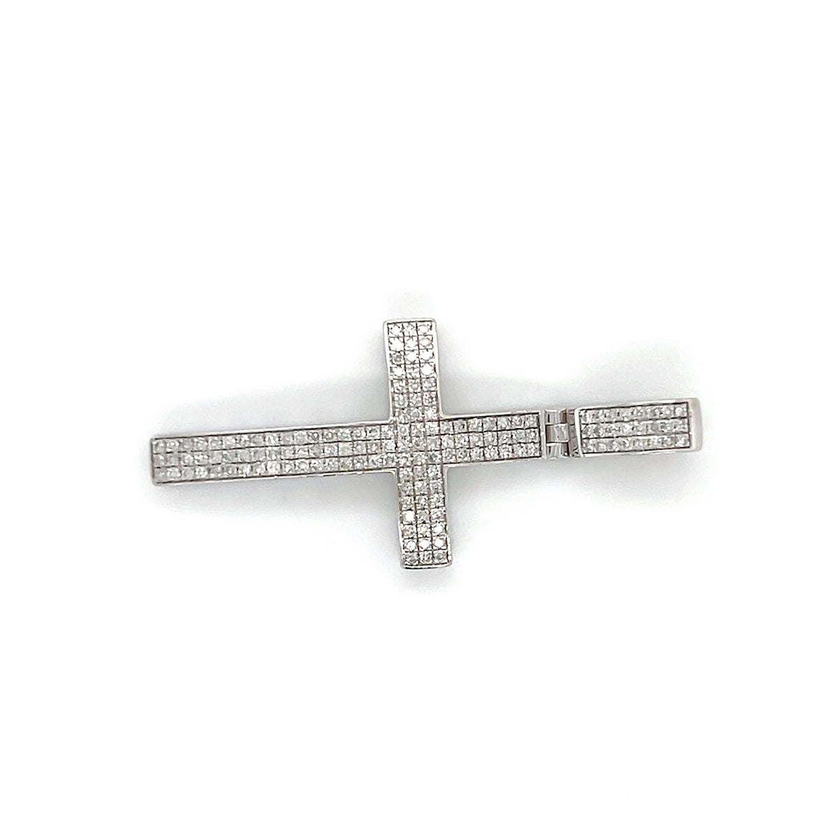 10K White Gold Diamond Cross Pendant