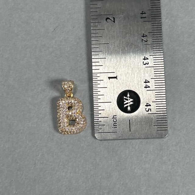 10K Yellow Gold "B" Pendant