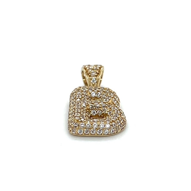 10K Yellow Gold "B" Pendant