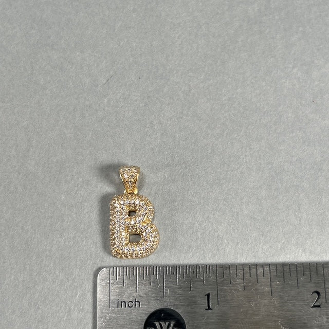 10K Yellow Gold "B" Pendant