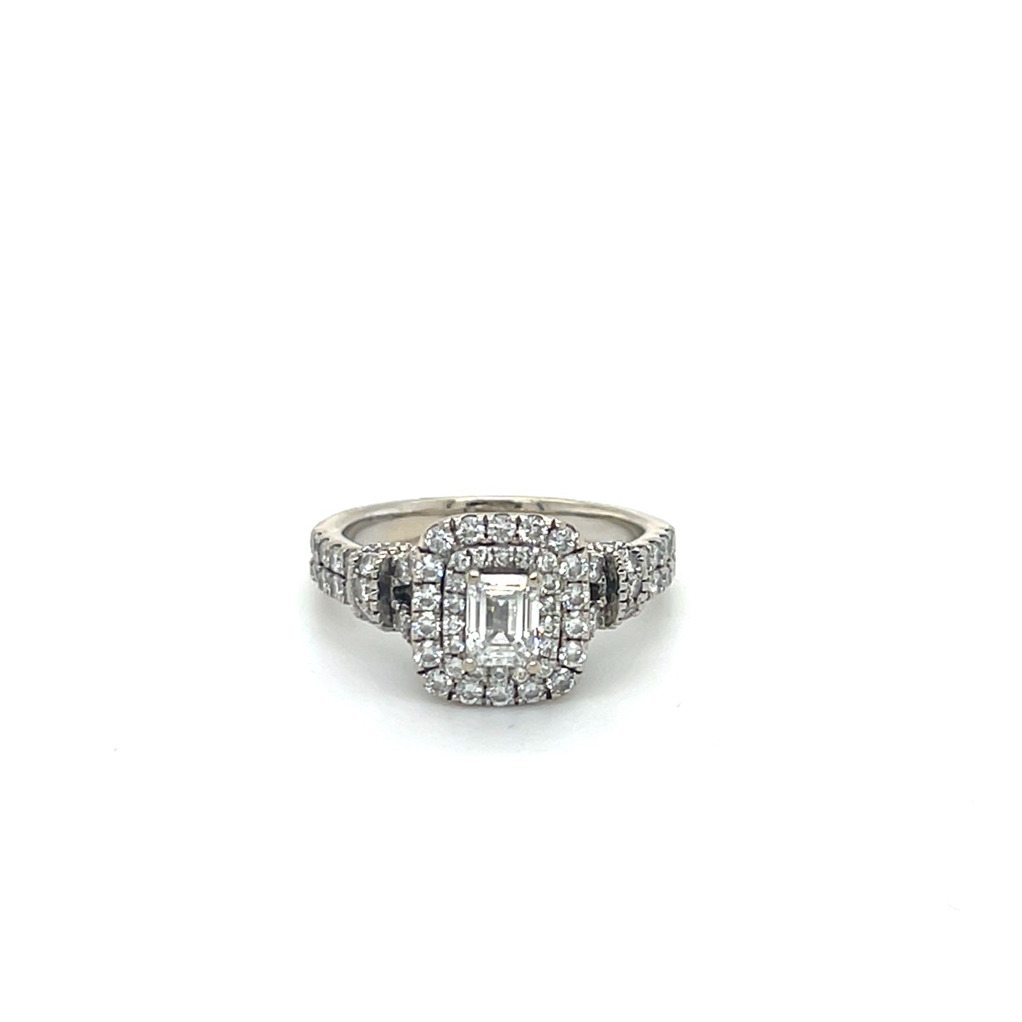 14K White Gold Diamond 1.22ctw Halo Engagement Ring