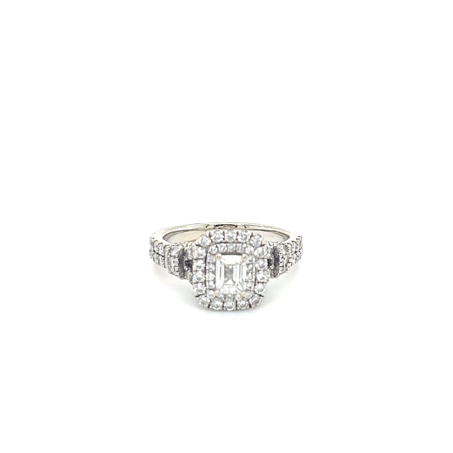 14K White Gold Diamond 1.22ctw Halo Engagement Ring