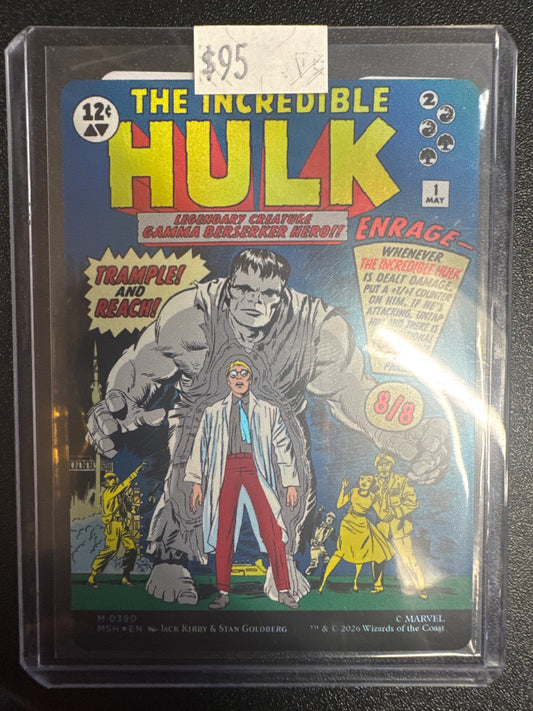 The Incredible Hulk Magic: The Gathering Marvel trading card front
