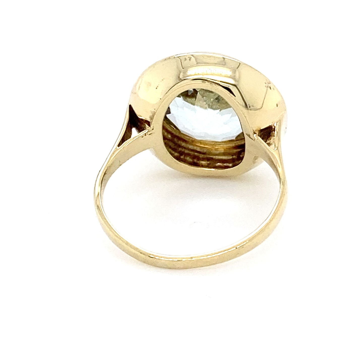 14K Yellow Gold Ring w/ Aquamarine; Size 6; 3.4g