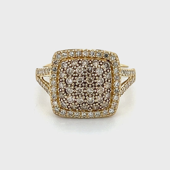 14K Yellow Gold Diamond Lady's Fashion Ring; Size 7