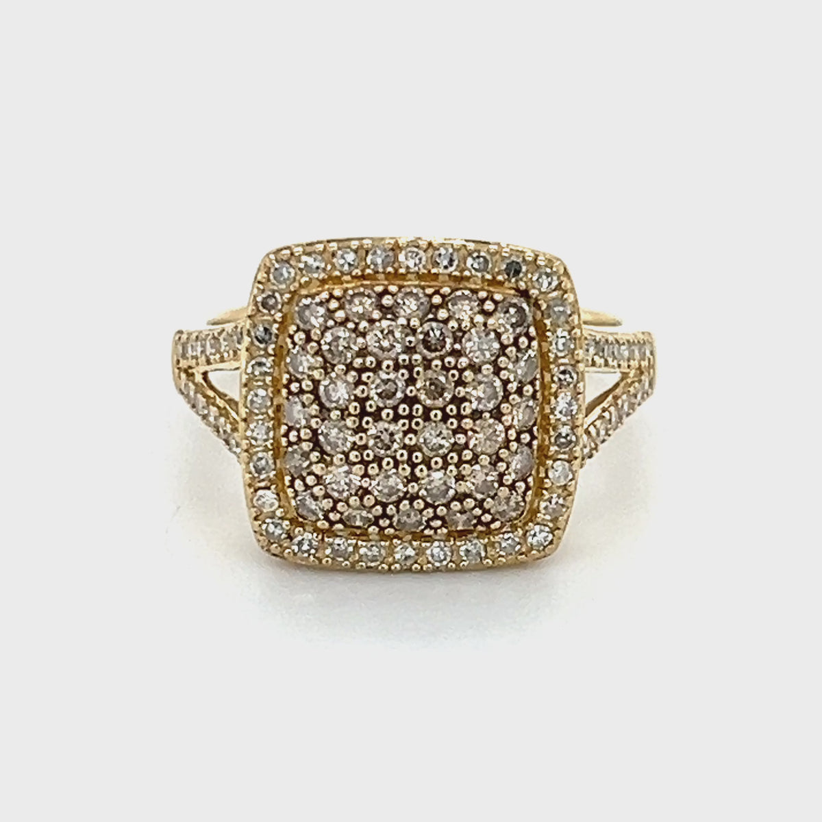 14K Yellow Gold Diamond Lady's Fashion Ring; Size 7