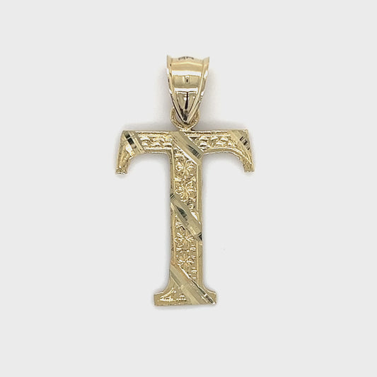 10K Yellow Gold "T" Pendant; 1.4g