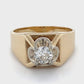 14K Yellow Gold Diamond Gentleman's Ring; 6.6DWT; Size 9