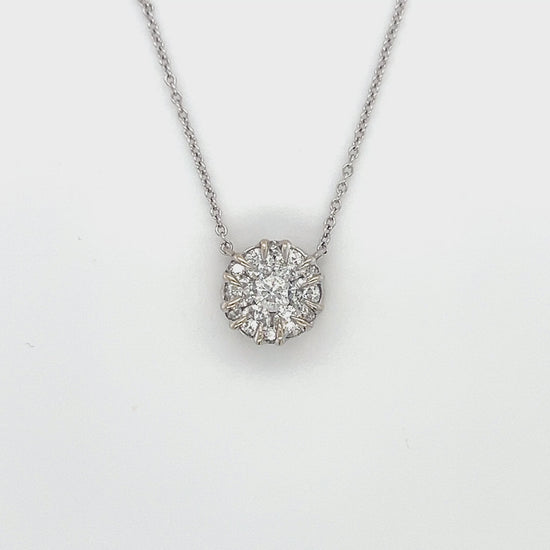 18K White Gold Diamond 16" Necklace