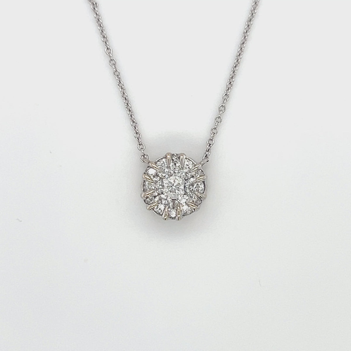 18K White Gold Diamond 16" Necklace