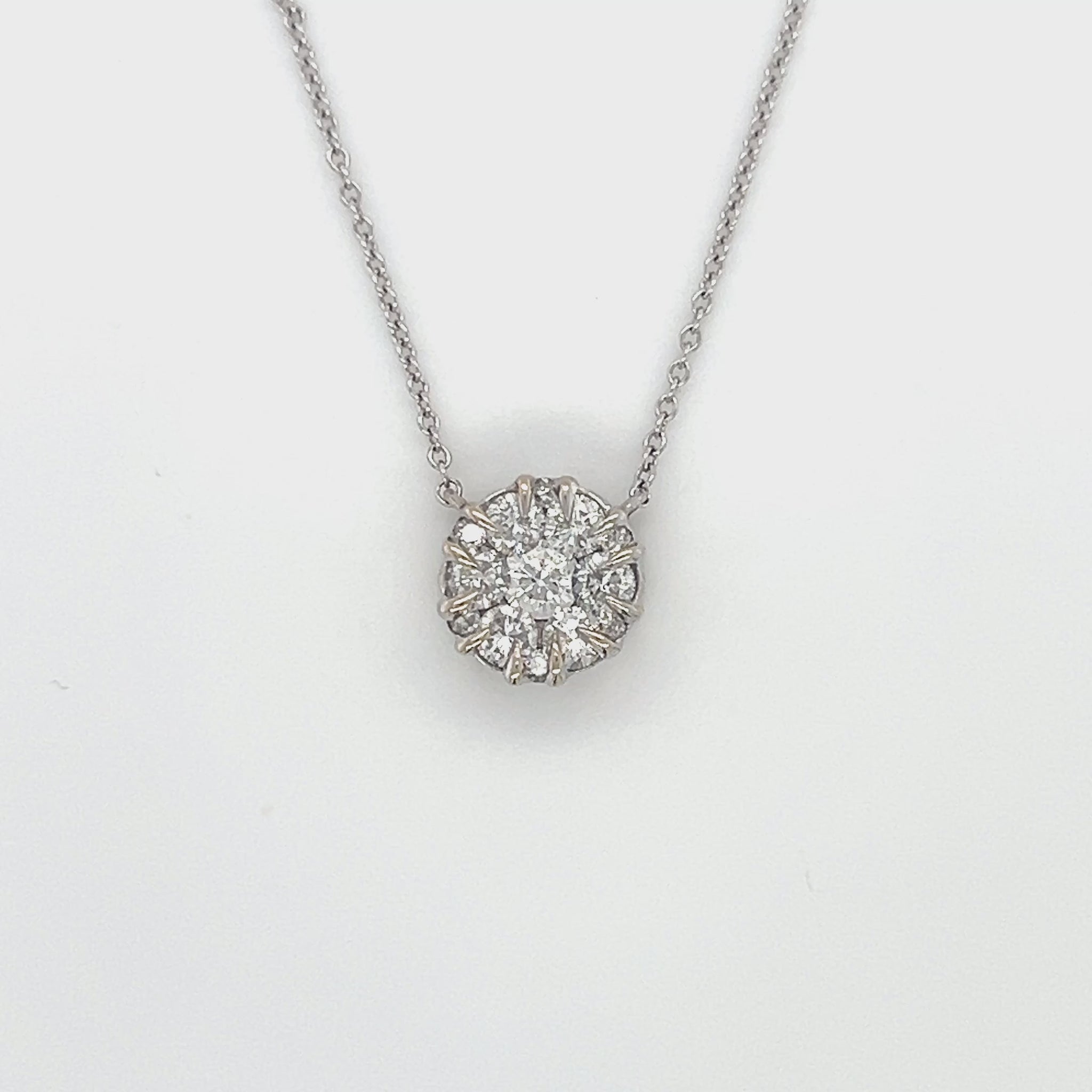 18K White Gold Diamond 16" Necklace