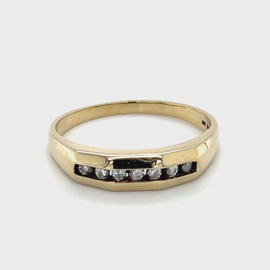 14K Yellow Gold Diamond Accent Wedding Band; 0.10 CTW; 3.5g; Size 9.5