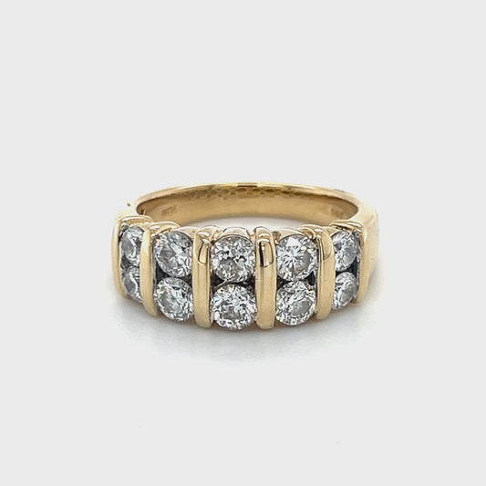 14K Yellow Gold Diamond Lady's Fashion Ring; Size 7