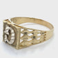 10K White & Yellow Gold Gentleman's "G" Ring; 2.7DWT: Size 14