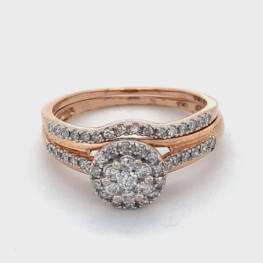 10K Rose Gold Diamond Lady's Ring; 2.0DWT; Size 6.5