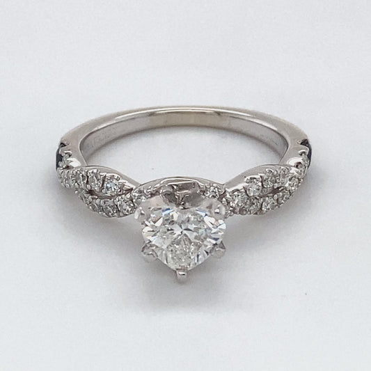 14K White Gold Diamond Ring; 0.80CTW; Size 6; 3.8g