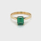 10K Yellow Gold Synthetic Emerald Lady's Fashion Ring; 1.3DWT; Size 6