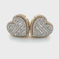 10K Yellow Gold Diamond Heart Stud Earrings; 1.0CTW; 5.1g