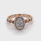 10K Rose Gold Halo Diamond Ring; 0.40CTW; Size 5; 2.9g