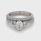 14K White Gold Diamond Lady's Wedding Ring Set; 3.8DWT; Size 7