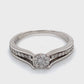 10K White Gold Diamond Halo Ring; 1.8DWT; Size 9
