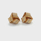 14K Yellow Gold Ribbed Knot Stud Earrings; 0.7DWT; 1.2g
