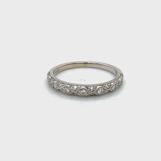 14K White Gold Diamond Lady's Fashion Ring; 0.10CTW; Size 6.5