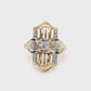 14K Two-Tone Gold Diamond Ring; 0.12CTW; Size 3.5; 2.2g