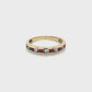 14K Yellow Gold Diamond & Ruby Accent Ring; Size 8